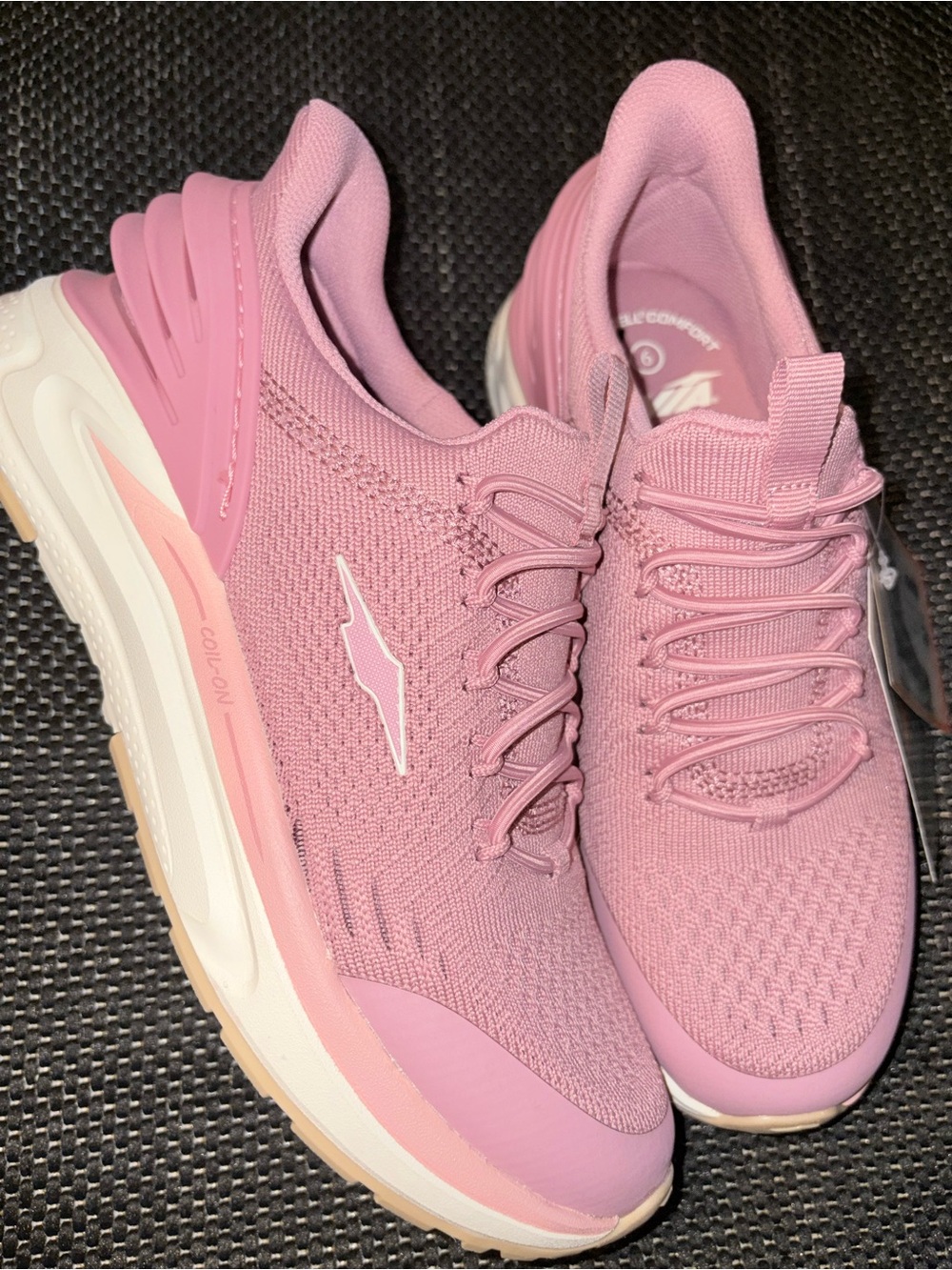 Avia Pink Knit Lace-Up Running Sneakers